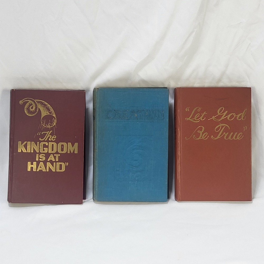 Watchtower VTG 3 Book Lot Kingdom Is At Hand Creation Let God Be True Jehovah's
